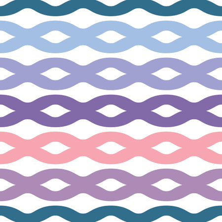 Colorful horizontal stripes, geometric vector pattern, abstract repeat background, seamless repeating tile.のイラスト素材