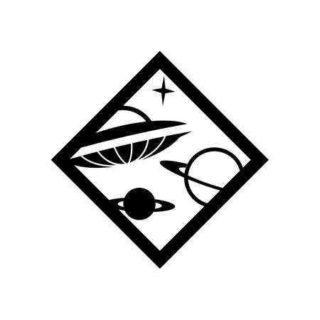 Galaxy icon, space logo, spaceship symbol, flat iconのイラスト素材