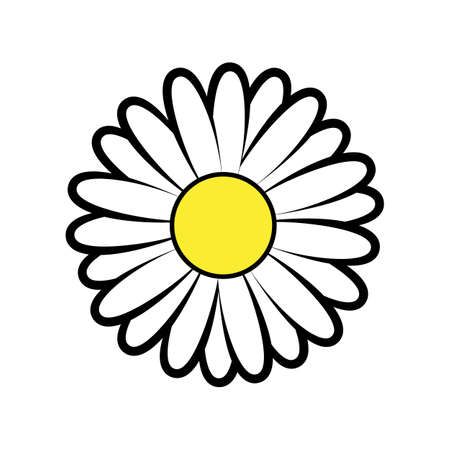 Cute vector daisy logo, simple iconのイラスト素材