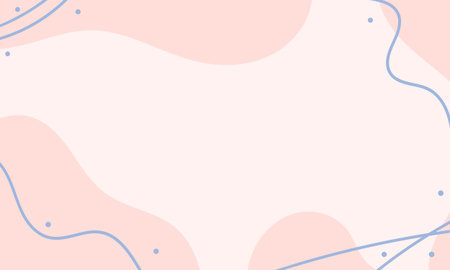Pastel pink border with blue decorative elements, abstract vector wallpaper