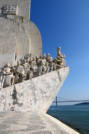 Monument to the Discoveries in the Belem district of Lisbon, Portugalのeditorial素材