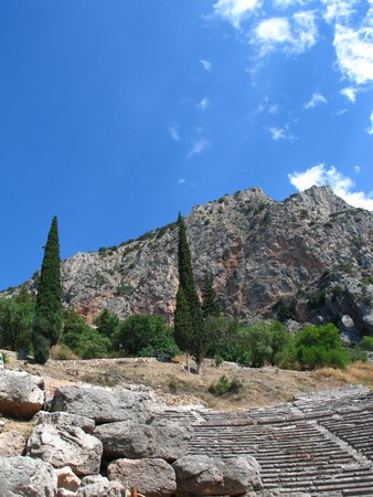 Theatre in temple of Delphi in Greece