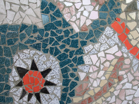 hand made Mosaic from colorful tiles