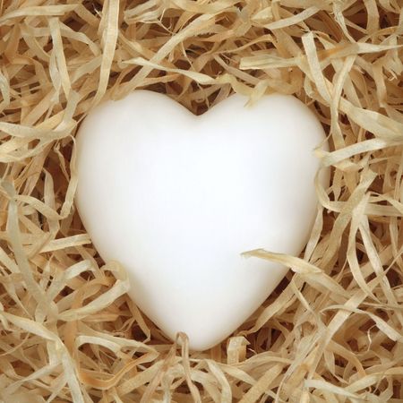 Bar of soap as a heartの写真素材