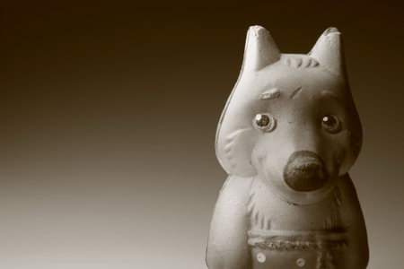 Toy wolf cubの写真素材