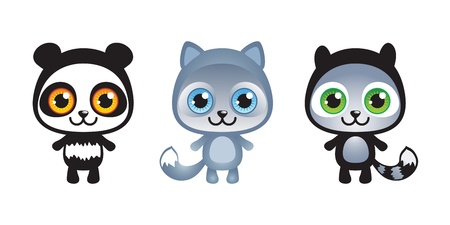 set of thee cute funny baby animalsのイラスト素材