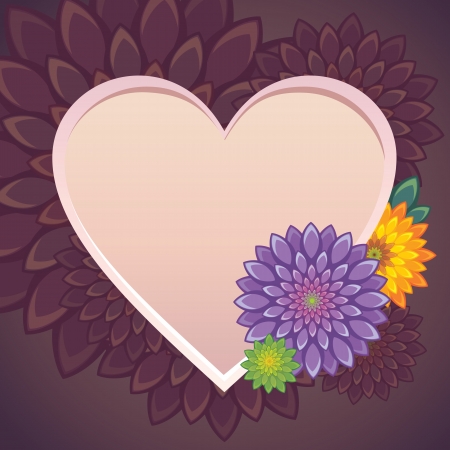 floral heart frameのイラスト素材