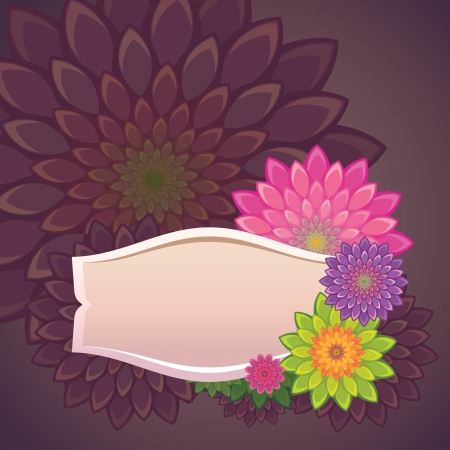 flowers label templateのイラスト素材