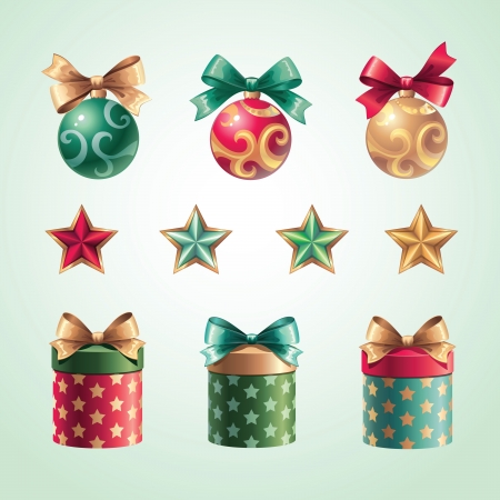holiday gifts setのイラスト素材