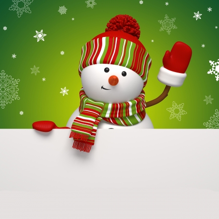 snowman banner greenの写真素材
