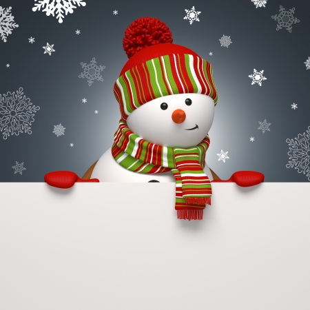 christmas snowman bannerの写真素材