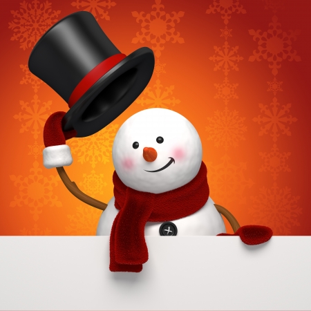 christmas snowman greetingの写真素材