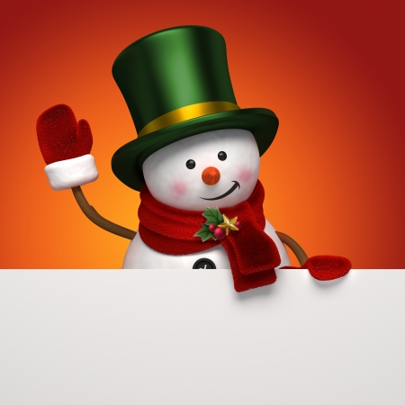 christmas snowman greetingの写真素材
