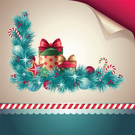 christmas decoration corner collection setのイラスト素材