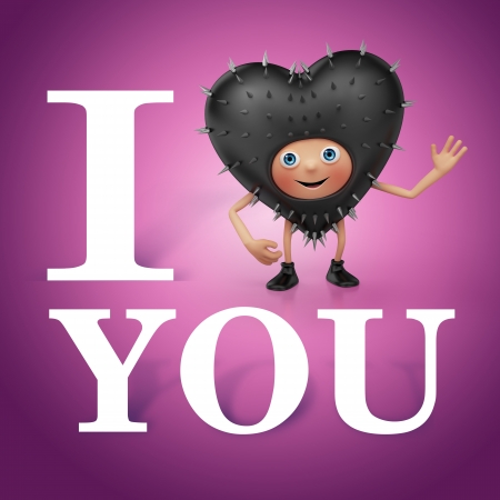 Valentine heart cartoon greeting  i Love you  I want youの写真素材