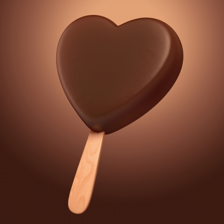 delicious bitter sweet dark chocolate heart shaped ice-creamの写真素材