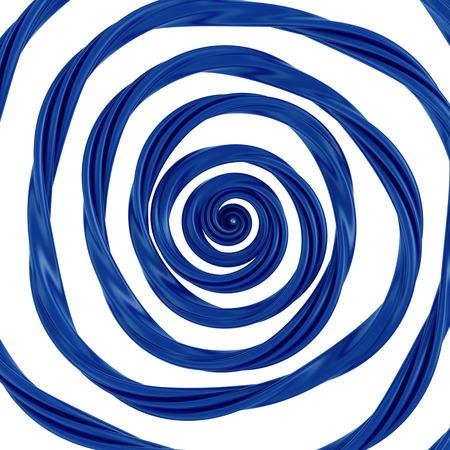 3d abstract blue liquid glaze syrup swirl, spiral candy cane splash isolated on whiteの写真素材