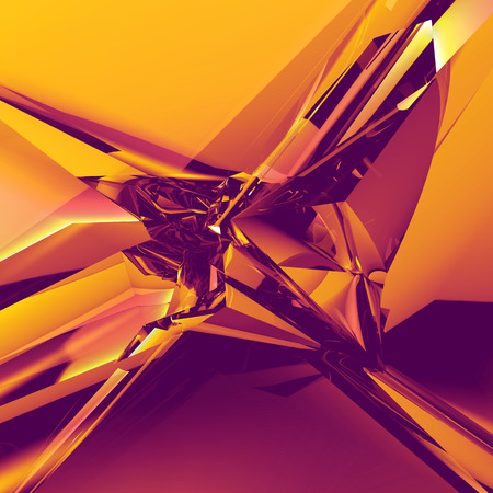 3d abstract orange crystal backgroundの写真素材