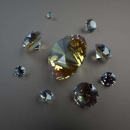 3d jewels on dark backgroundの写真素材