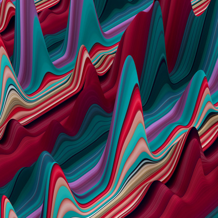 abstract colorful wavy lines, 3d backgroundの写真素材