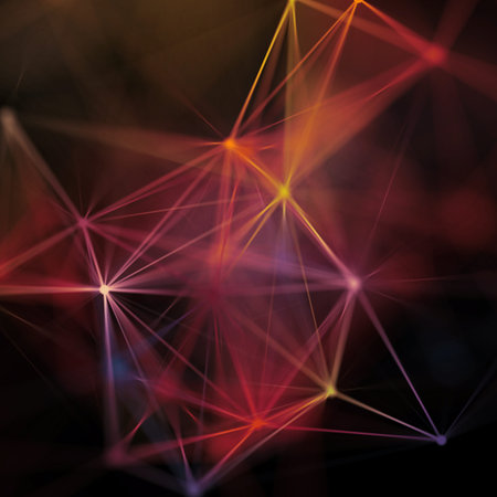 3d render, abstract background, plexus, constellation, nebula, neuron network