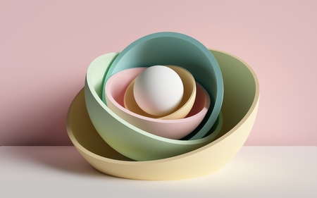 3d render, abstract background, primitive geometric shapes, pastel color palette, simple mockup, minimal design elementsの写真素材