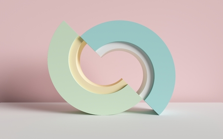 3d render, abstract background, primitive geometric shapes, pastel color palette, simple mockup, minimal design elementsの写真素材