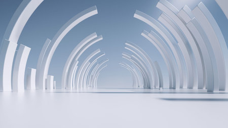 3d render, white abstract minimal futuristic background.