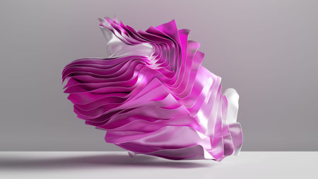 3d render, abstract wallpaper with falling folded textile, levitating crumpled cloth, fashion...