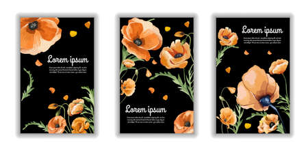 Creative illustration,poster or banner of remembrance day with poppy flowers background.のイラスト素材