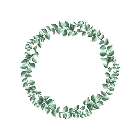 Floral wreath made of grass in circleのイラスト素材