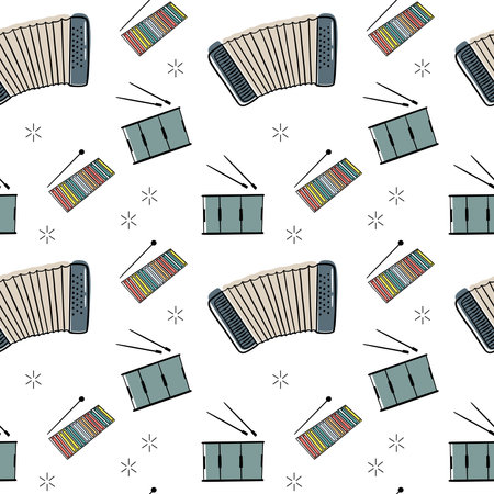 Musical instruments - colorful flat design style objectsのイラスト素材