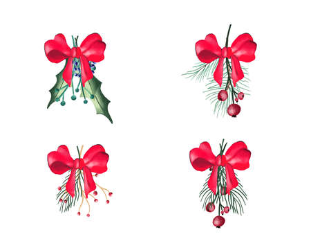 vector illustrtion Christmas decoration isolated on whiteのイラスト素材