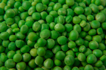 Green fresh peas backgroundの写真素材