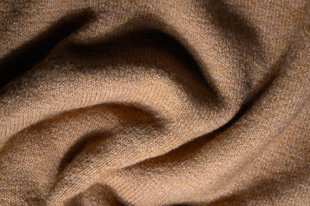 Soft natural wool surface with gentle fabric foldsの写真素材