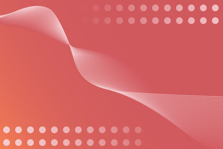 Orange abstract background with wavy lines and dots. Designer stylish poster, cover, fond. Vector illustration.のイラスト素材