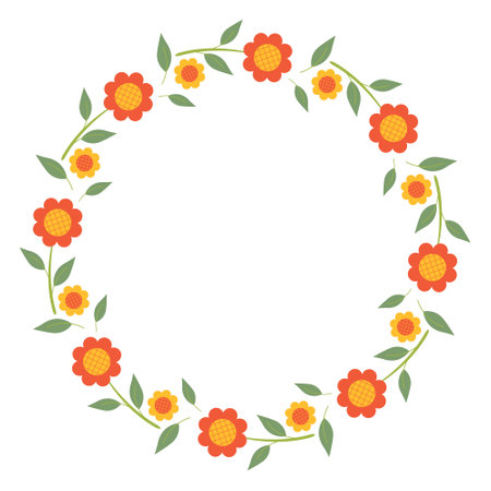 Hand drawn card with decorative floral frame, vector illustration for greeting card, invitation template. Retro, vintage lettering banner, poster, background.のイラスト素材