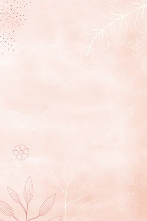 Watercolor light pink spring vertical abstract background, digital painting. Hand painted abstract watercolor background with flowers and leaves, vector illustrationのイラスト素材