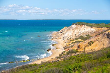 Landscape shot of Aquinnah (Gay Head) Cliffs in Martha's Vineyard, MAの写真素材