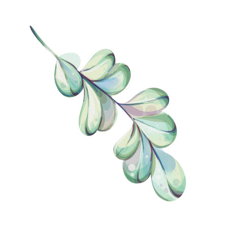 Watercolor sprig of mistletoe, Merry Christmas Clipart Collection for Festive and Heartwarmingのイラスト素材