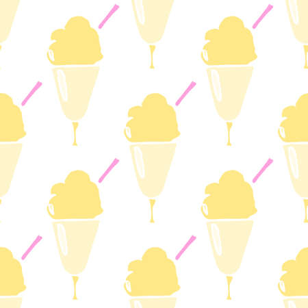 Ice cream repeat seamless pattern for summer wrapping paper design.の写真素材