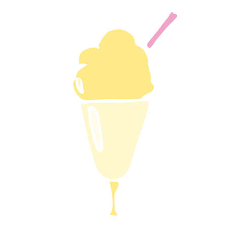 Creamy ice cream in the glass on white backgroundのイラスト素材