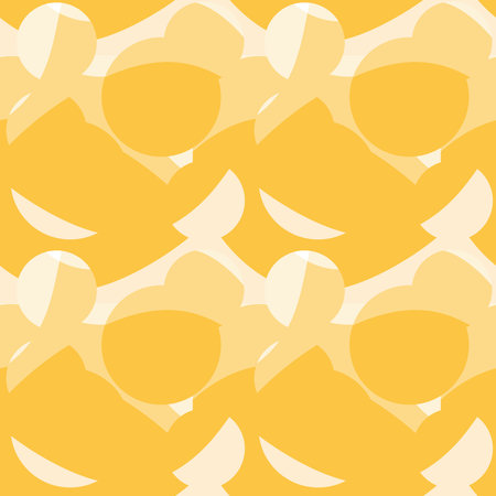 Bright abstract orange geometric repeat seamless pattern for textile. Colorful yellow circles simple...
