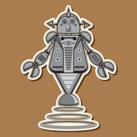 Steel Cute Robot Machine Toys Designのイラスト素材