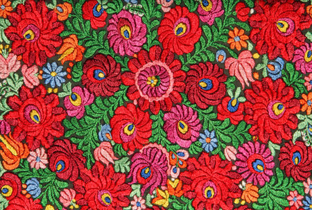 multicolor floral hand embroidery pattern