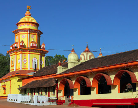 Hindu Temple Chauranginath in Arpora, Goa, Indiaの写真素材