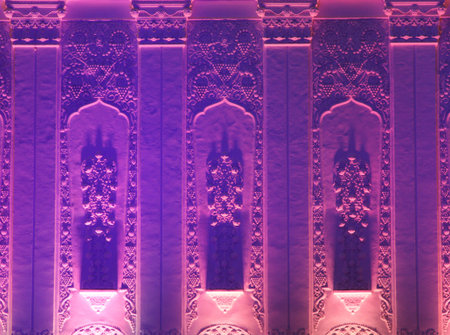 Wall of a building with beautiful lighting