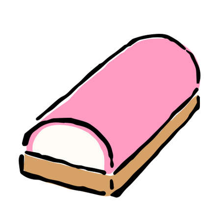 Illustration of Kamaboko: Illustration like hand drawn illustration with ink and brushのイラスト素材