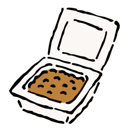 Illustration of Natto (pack) : Illustration like hand drawn illustration with ink and brushのイラスト素材