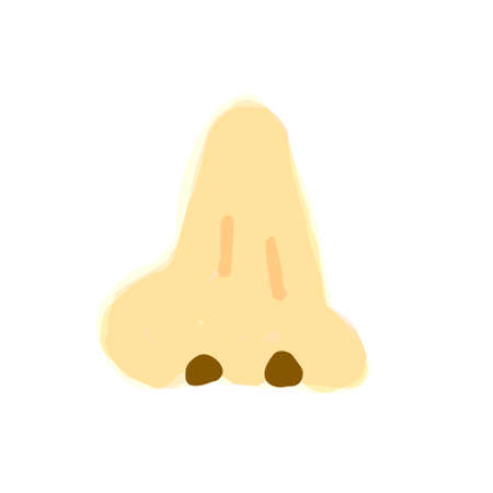 Cute Nose; Watercolor style icon, Hand drawn vector error like watercolorのイラスト素材